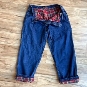 Moose Creek Jeans Flannel Lined 42x32 Straight Leg Carpenter Dark Wash Outdoor